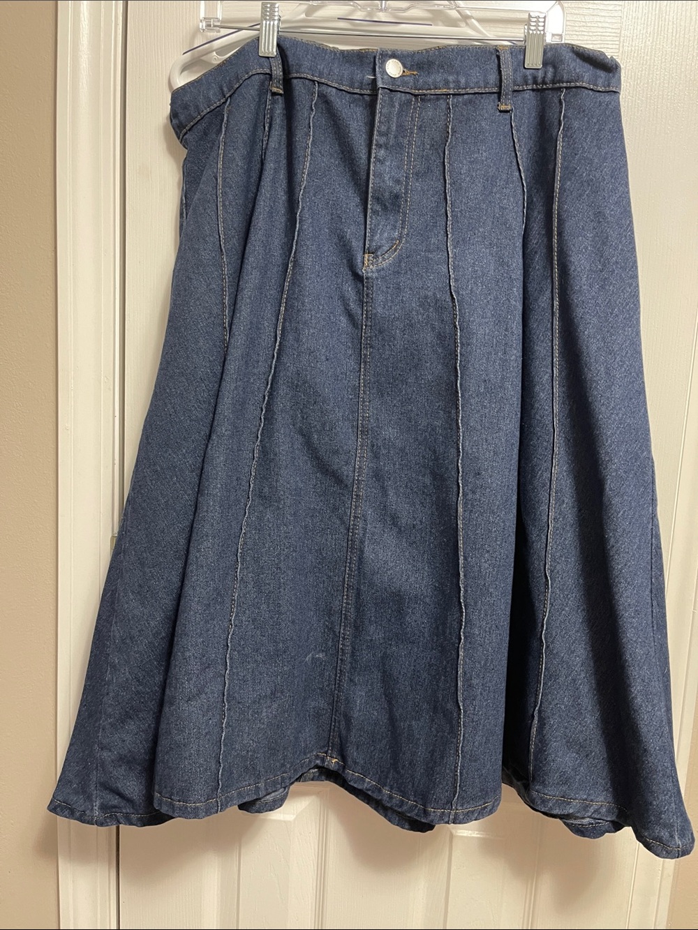 SHEIN Dark Blue A-Line Denim Skirt